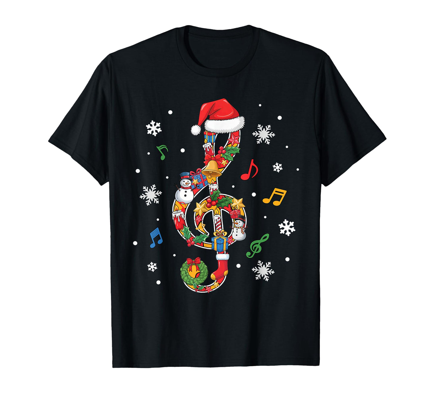 Merry Christmas Musical Note Music Lover Kids Music Teachers T-Shirt