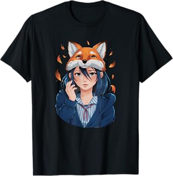 Anime Girl Therian Fox Mask T-Shirt