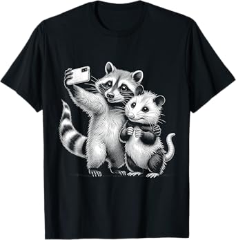 Opossum Racoon Selfie Funny Meme Wild West Possum Graphic T-Shirt
