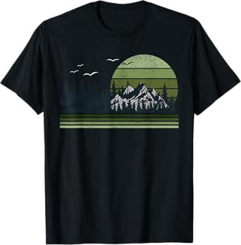 Vintage Forest Trees Outdoors Nature Graphic Tees Mens T-Shirt