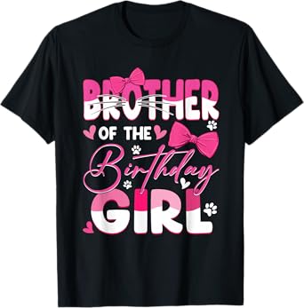 Brother Of The Birthday Girl Cat Kitty Family Matching T-Shirt