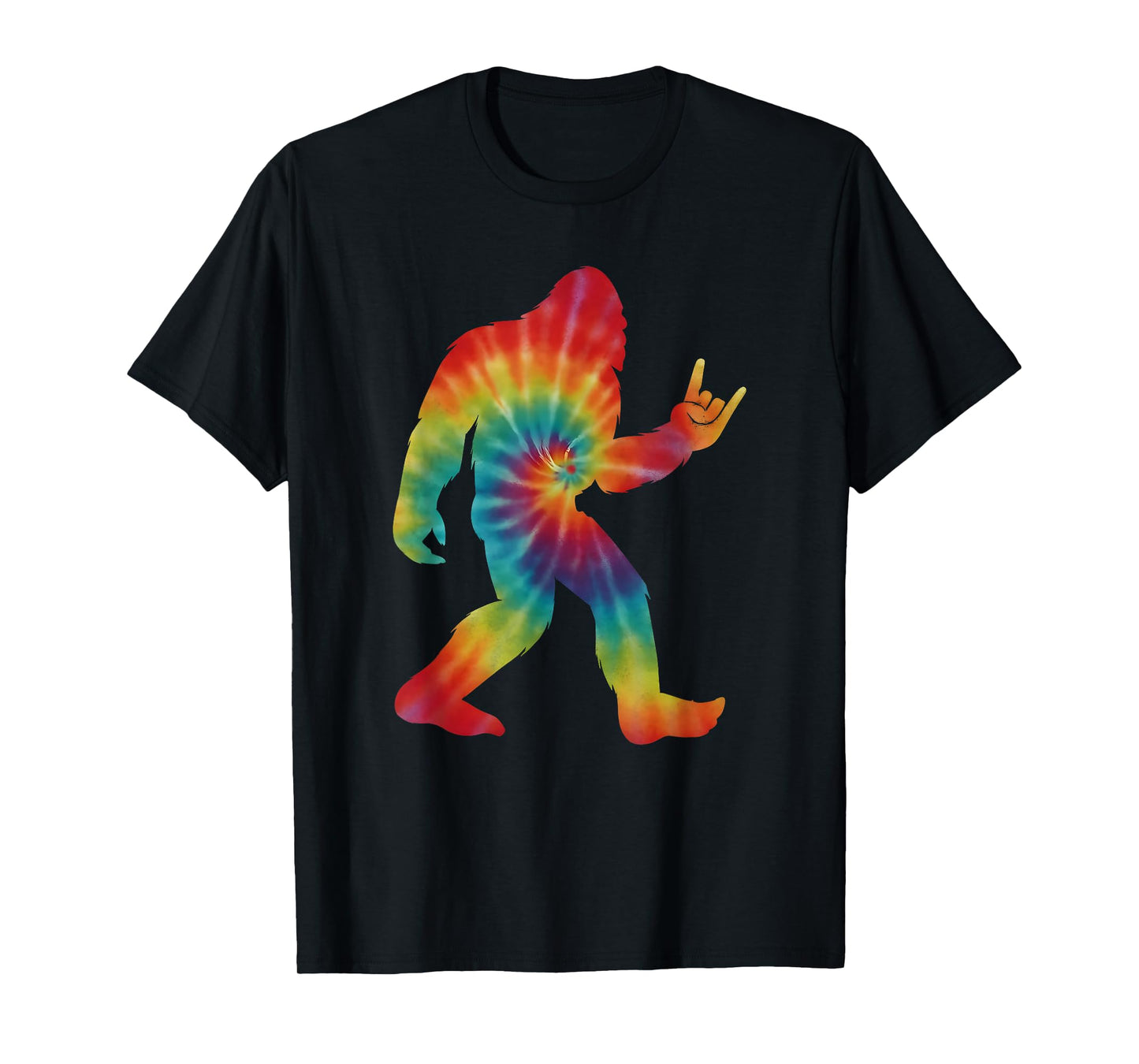 Funny Bigfoot Rock and Roll Tie Dye Tee Sasquatch Believer T-Shirt