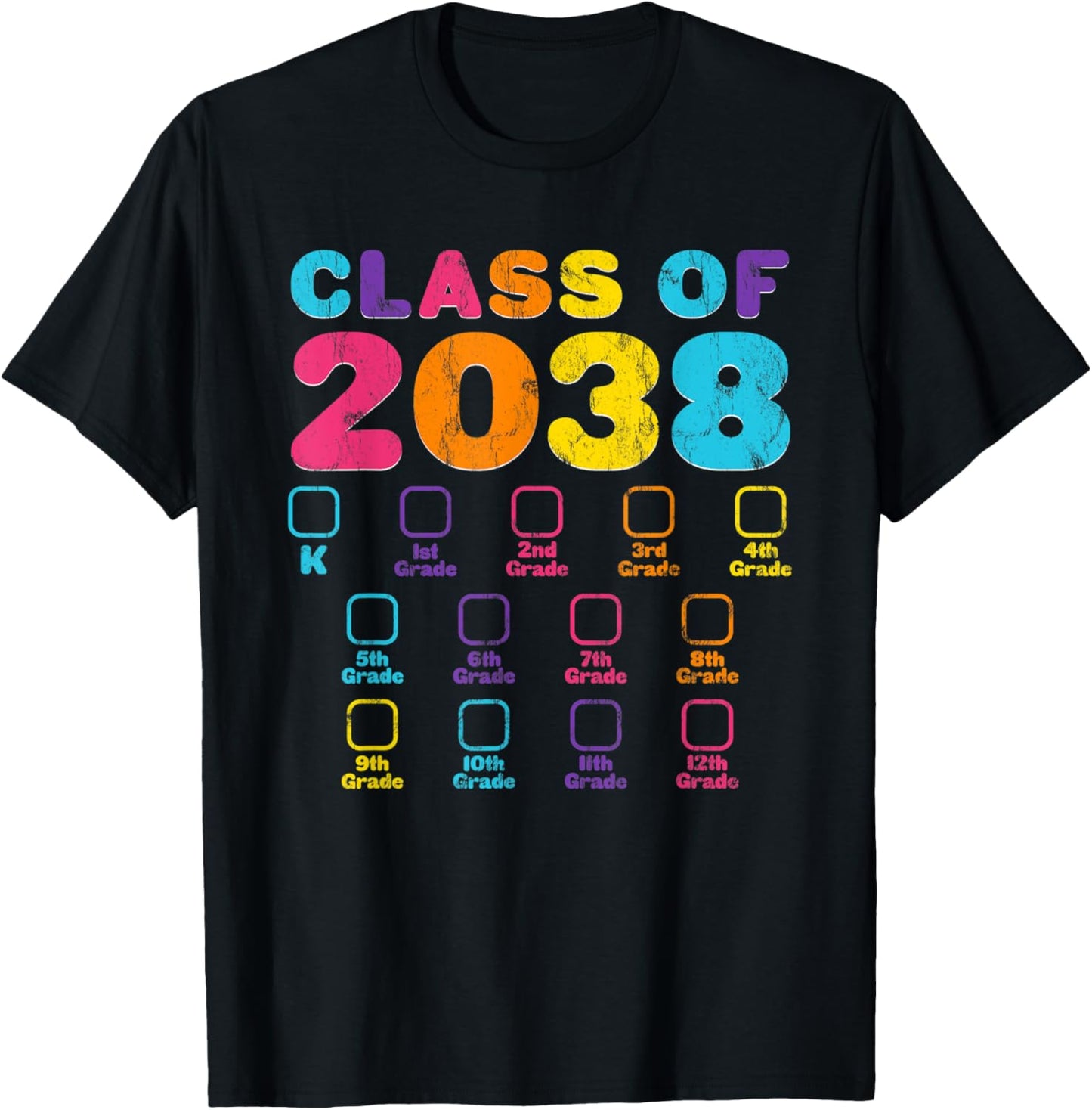 Retro Class Of 2038 Space For Grade Checkmark Graduation T-Shirt