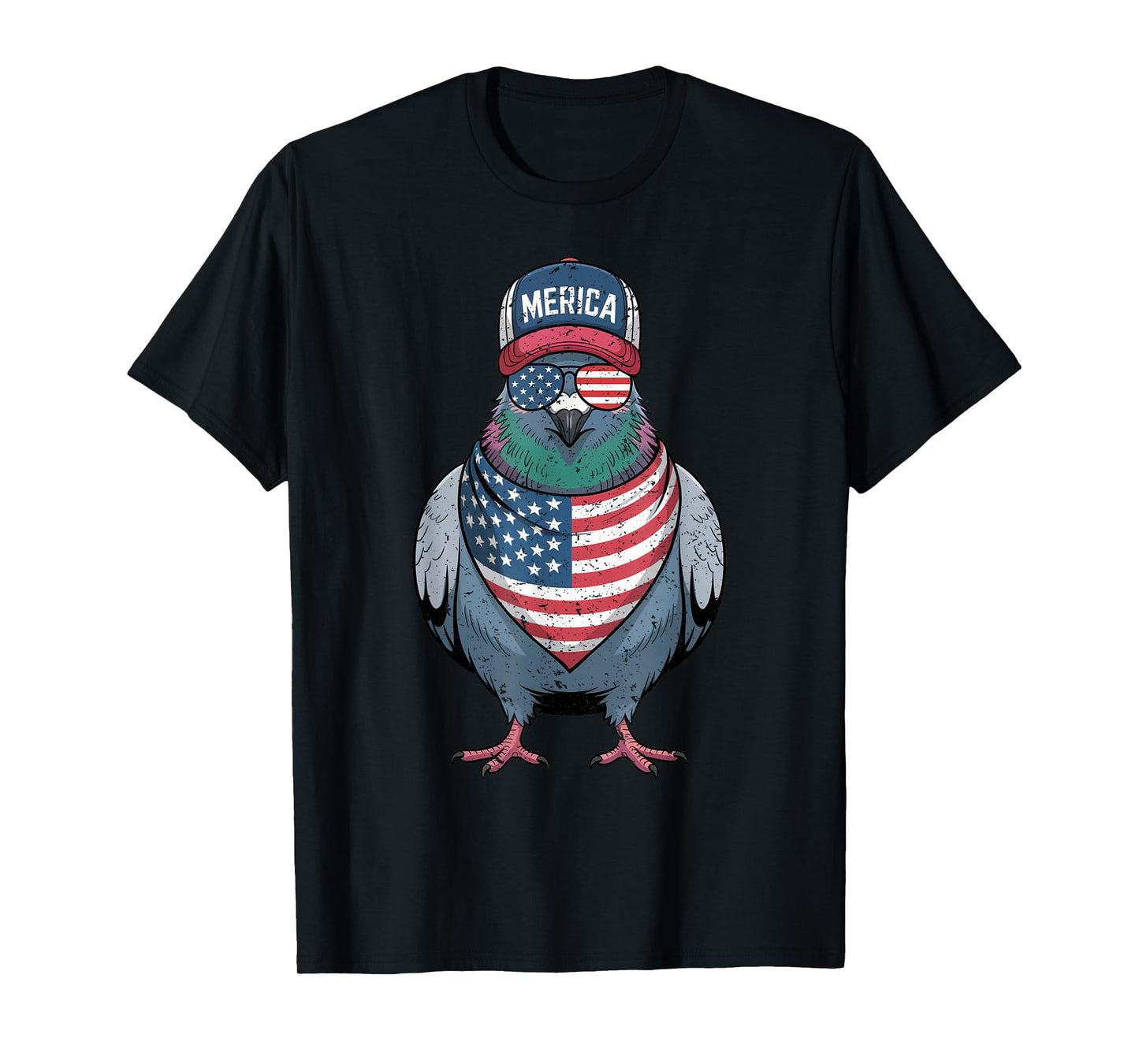 Pigeon 4th of July US American Flag Patriotic Bird T-Shirt