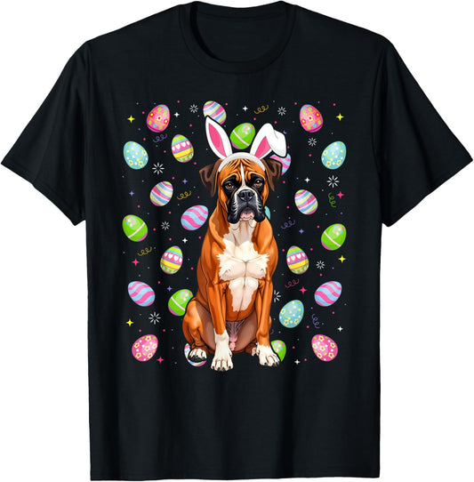 Boxer Dog Easter Egg Hunt Bunny Ear Boxer Easter T-Shirt