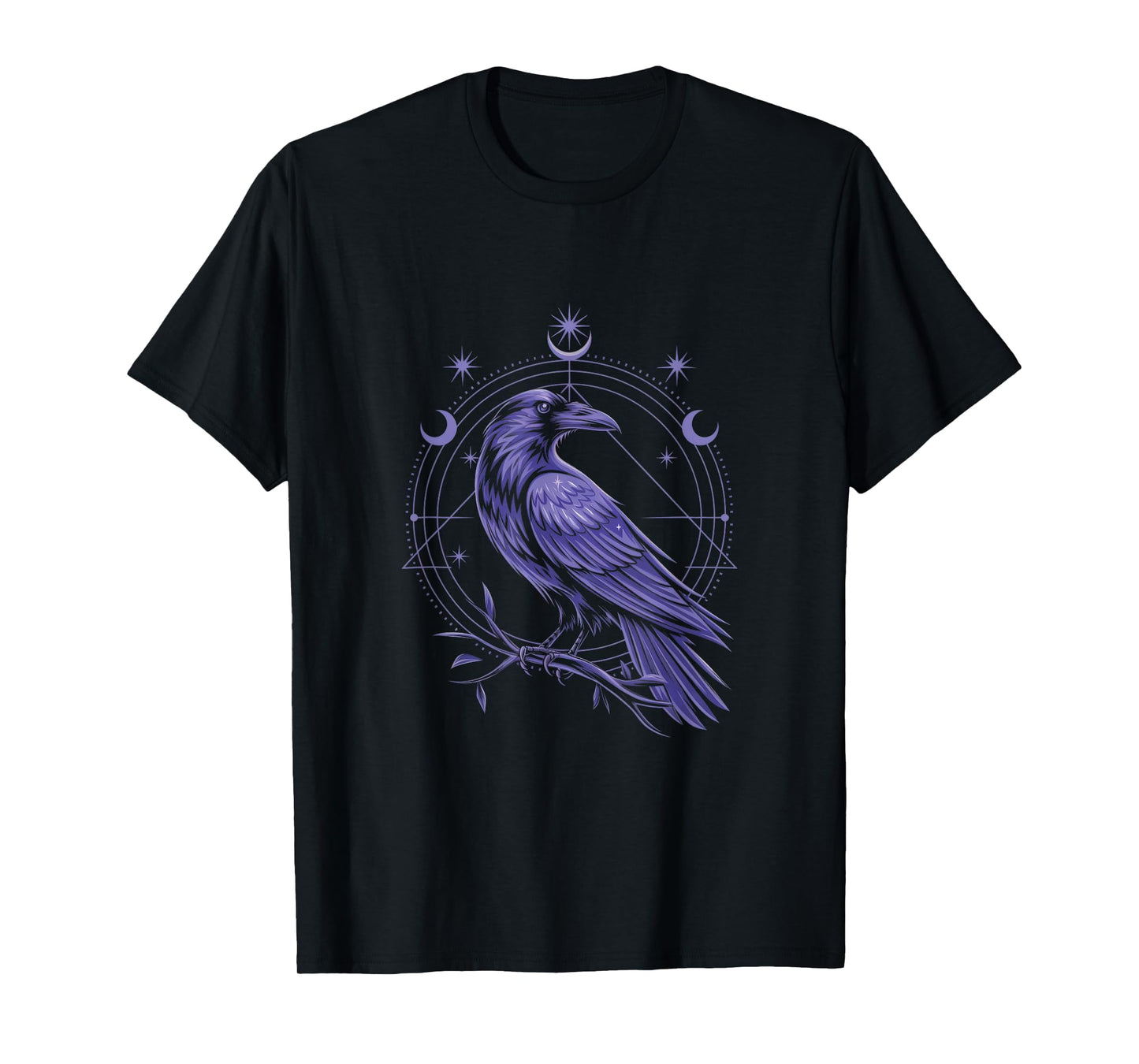 Raven Crow Dark Bird Witchcraft Omens Midnight T-Shirt