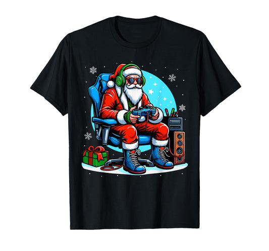 Christmas Santa Gamer Xmas Funny video gaming Christmas boys T-Shirt