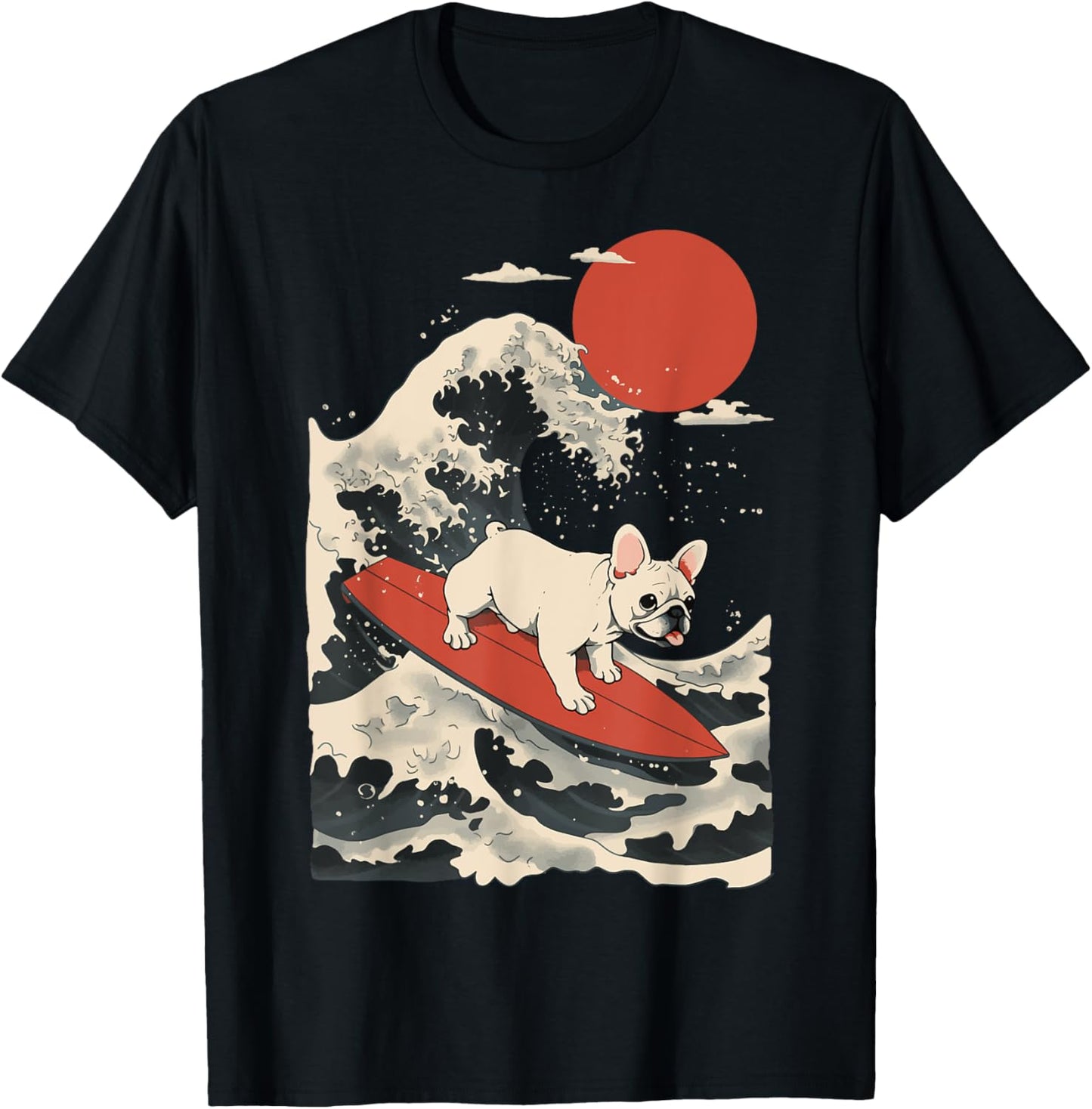 French Bulldog Surfing Japanese T-shirt
