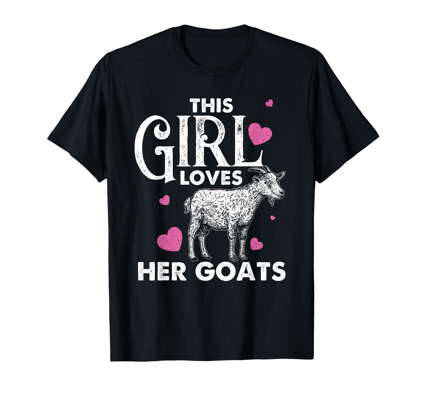 Cool Country Livestock Farm Kids Crazy Goat Lady Funny Goat Gift For Women Girls Animal Farming Farmer Lovers T-Shirt