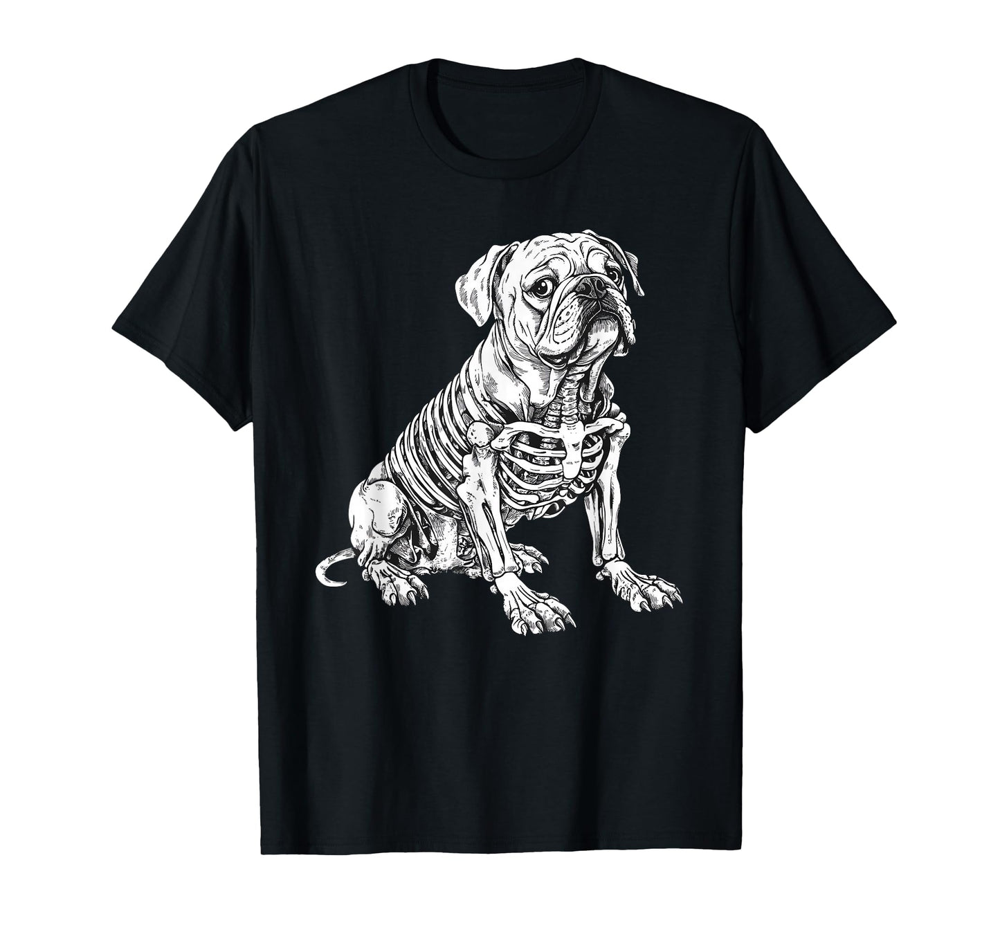 English Bulldog Dog Skeleton Halloween T-Shirt