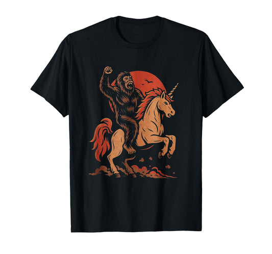 Adult Unicorn Shirt for Men Unicorn Sasquatch Bigfoot Men T-Shirt