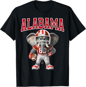 Alabama AL Vintage Sports Funny Elephant Love Men Women Kids T-Shirt