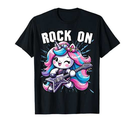 Girls Rock, Rock On, Unicorn Girls Rock and Roll T-Shirt