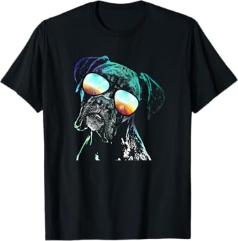 Retro Disco Dog Boxer Dog T-Shirt for Men Women Kids