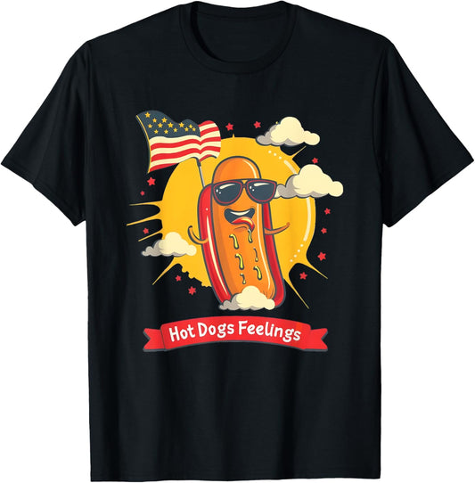 Dogs Feelings Funny 4th Of July Patriotic Bbq Humor Summer T-Shirt
