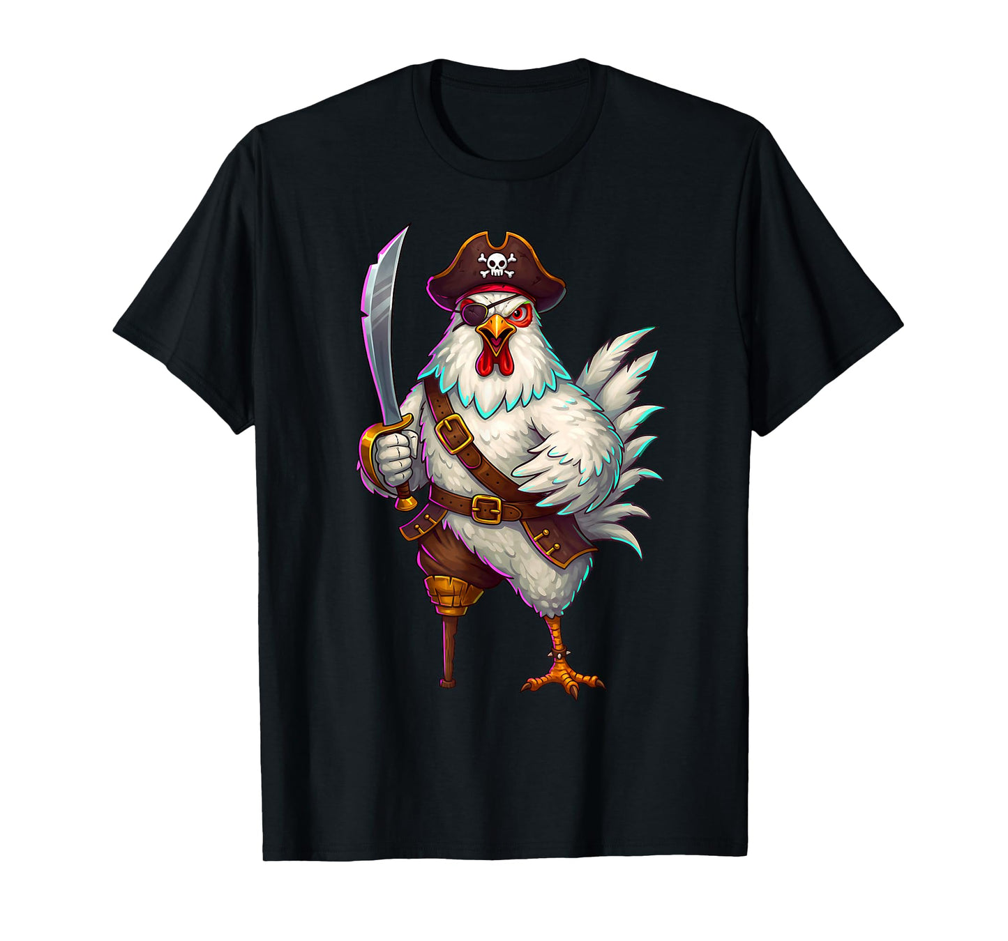 Pirate Chicken Funny Halloween Costume for Men Women Kids T-Shirt