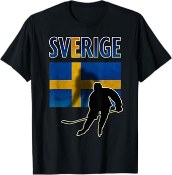 Sweden Ice Hockey T Shirt Swedish Flag T-Shirt