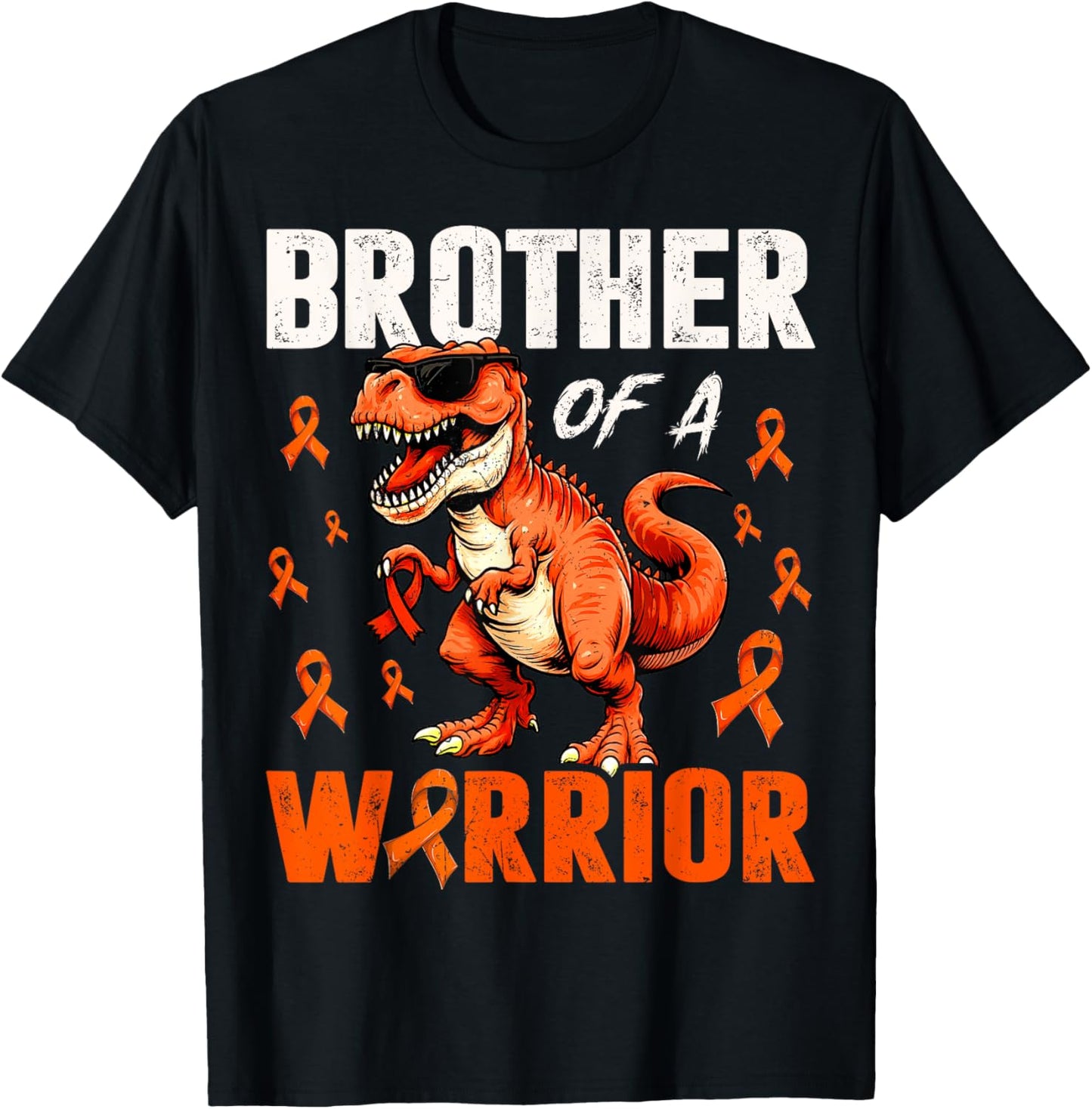 Dinosaur Brother Of Warrior Leukemia Awareness Support Boy T-Shirt