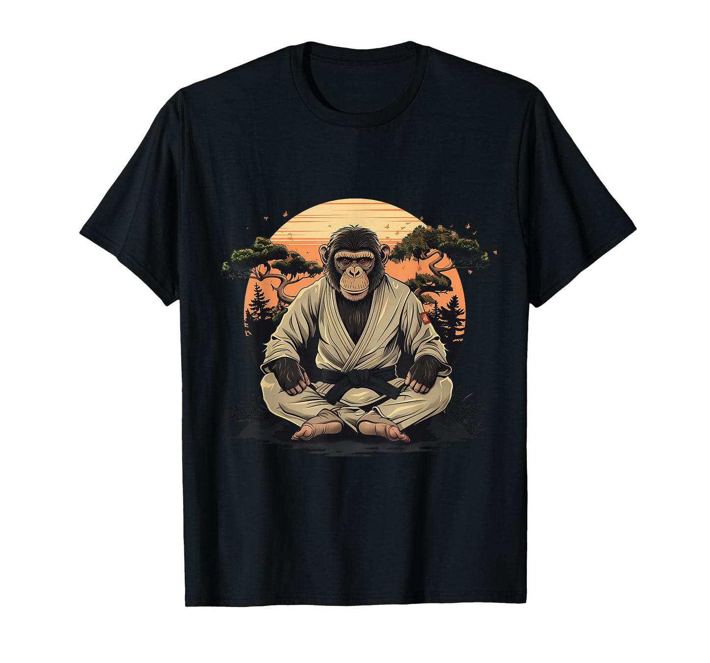 Kung Fu Monkey Taekwondo Bonsai Tree Judo Martial Arts T-Shirt