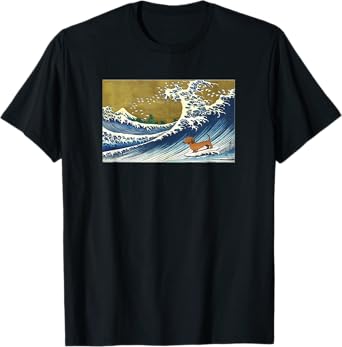 Funny Weiner Dog Doxie Gifts Tee Shirts & Hoodies Retro Vintage Surfing a Wave Dachshund Lover T-Shirt