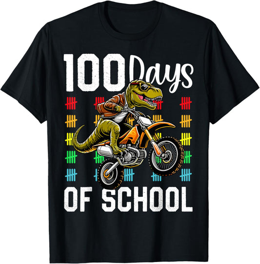 100 Days of School T-Rex Kids Boys 100th Day of School T-Shirt