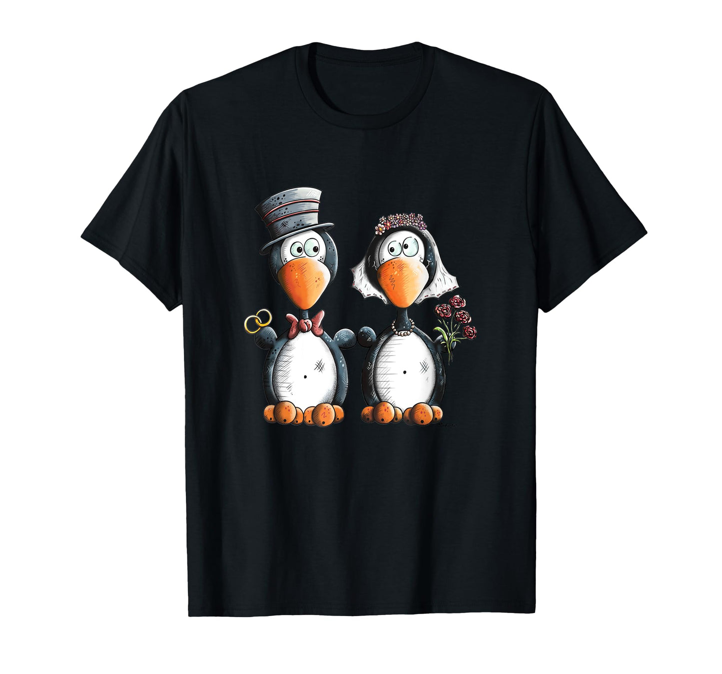 Awesome Penguin Wedding Gift For Bride And Groom T-Shirt