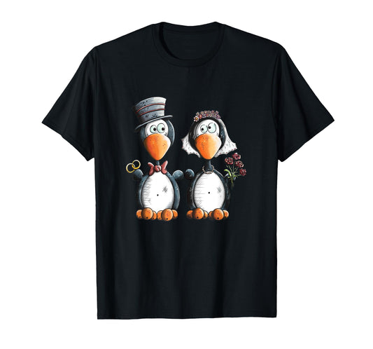 Awesome Penguin Wedding Gift For Bride And Groom T-Shirt