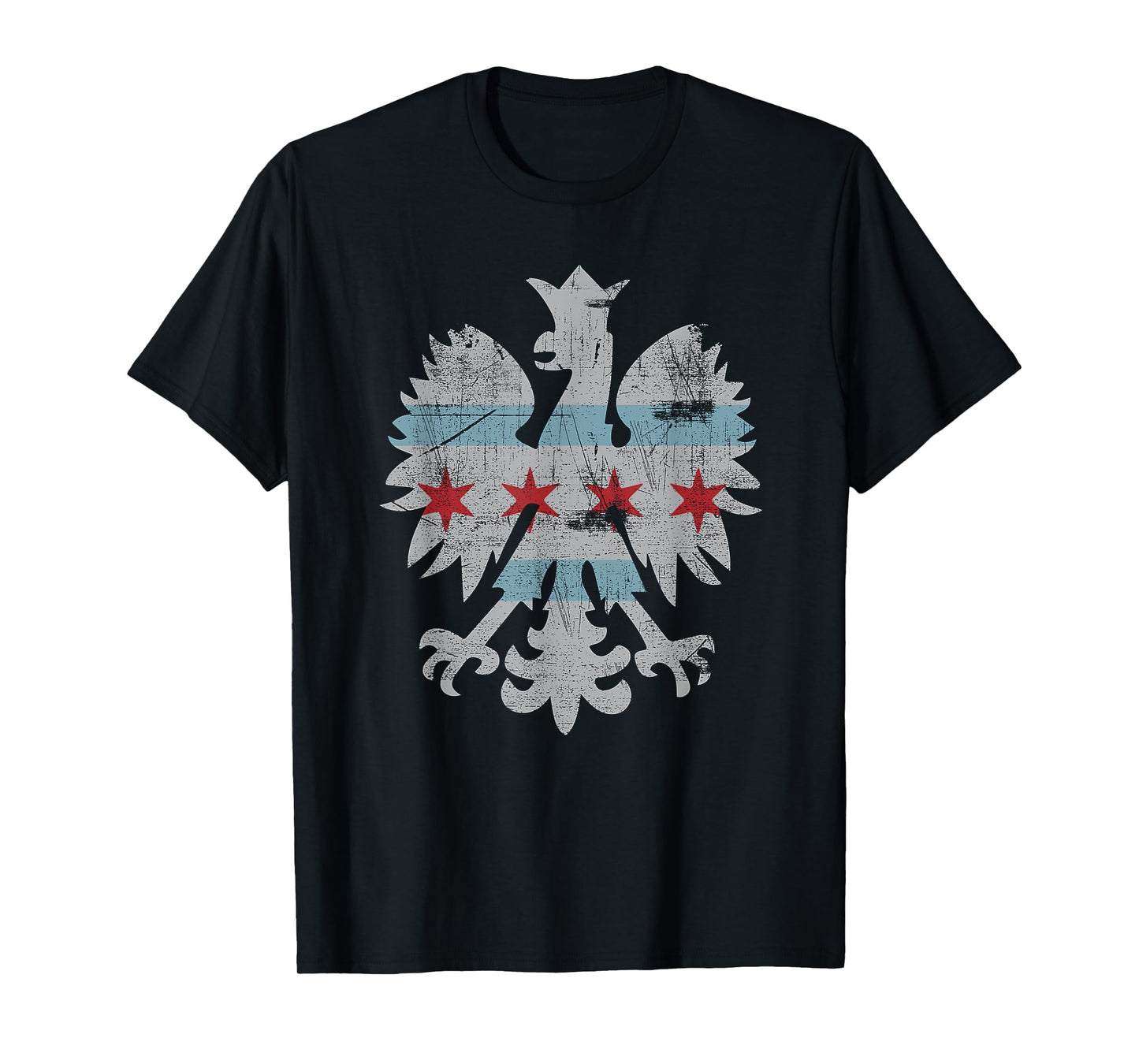 Chicago Flag Polish Poland Eagle Vintage Shirt T-Shirt
