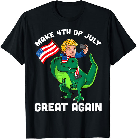 Make 4th of July Great Again Trump Trex Dinosaur T-Shirt