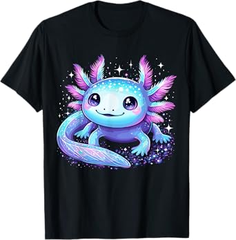 Cute Axolotl Galaxy Rainbow Colorful Axolotl T-Shirt