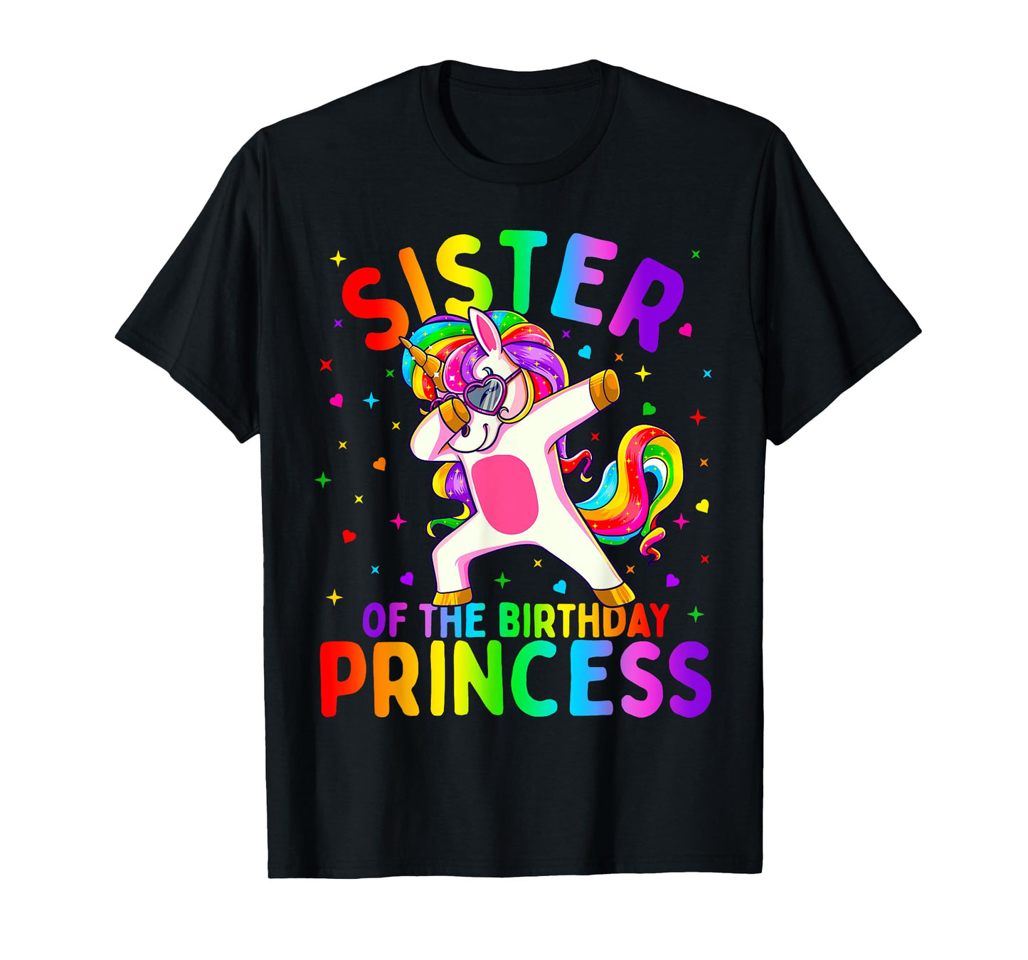 Sister of the Birthday Princess Girl Dabbing Unicorn T-Shirt