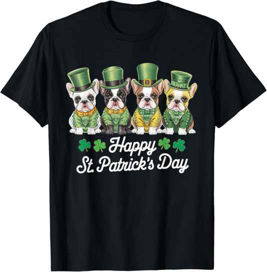 Dog St Patricks Day French Bulldogs Dogs Lover Men Women Kid T-Shirt