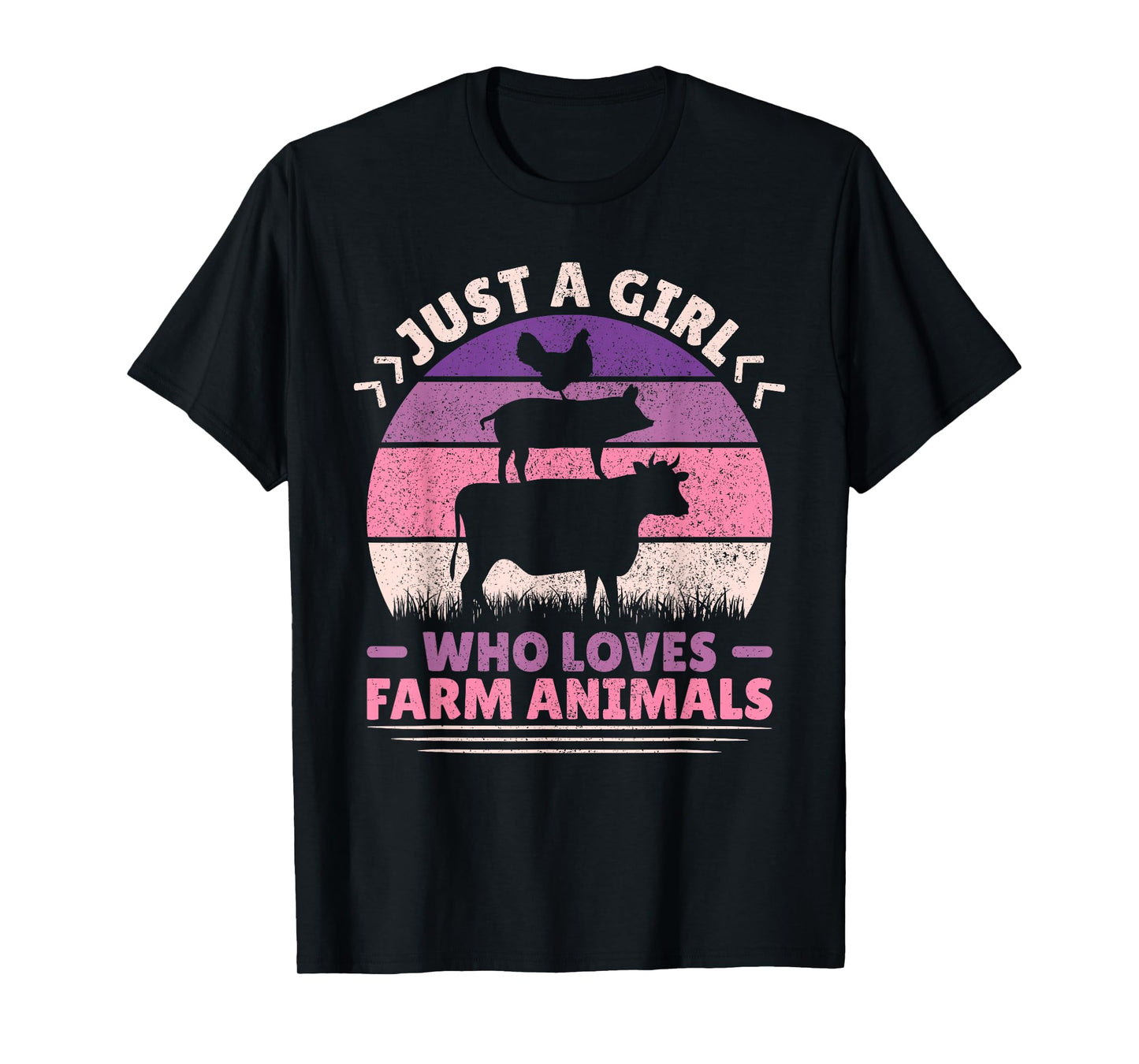 Just A Girl Who Loves Farm Animals Lover Women Farmer Girl T-Shirt