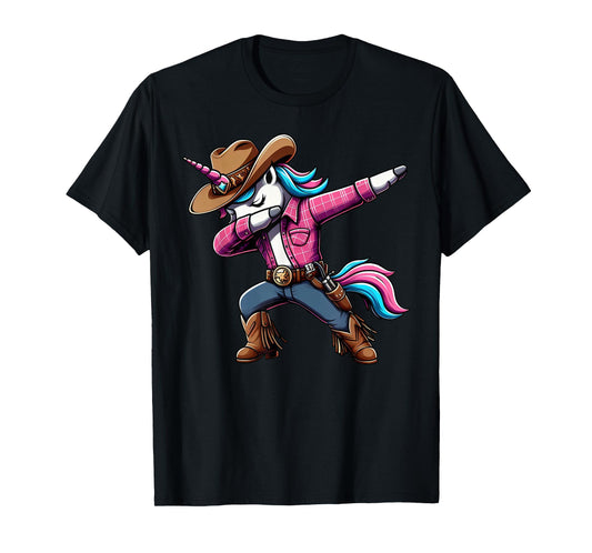 Halloween Dabbing Cute Cowboy Unicorn Apparel for Kids Boys T-Shirt