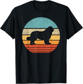 Newfoundland Newfie Retro Vintage 60s 70s Sunset Dog Lovers Men Women Girls Kids T-Shirt
