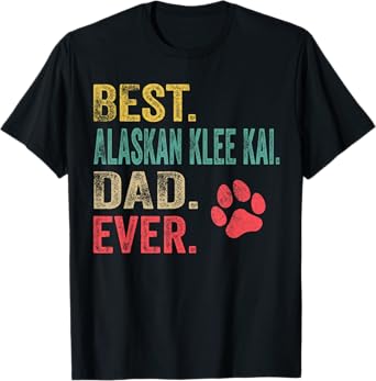 Mens Best Alaskan Klee Kai Dad ever Vintage Father Dog Lover T-Shirt