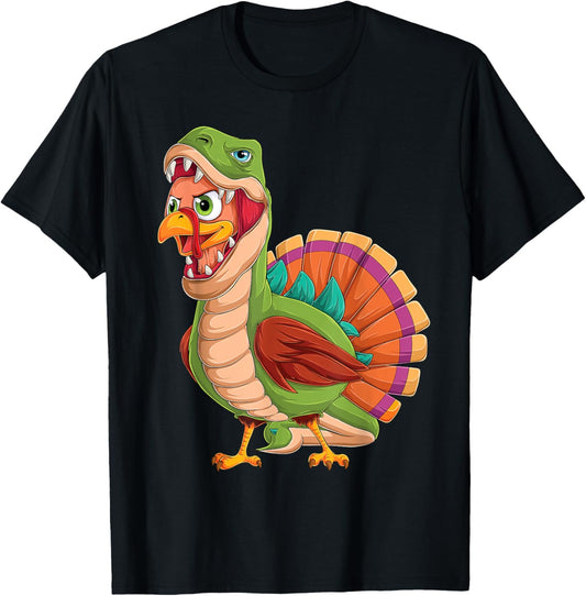 Dinosaur Thanksgiving Boys Turkey Saurus T rex Turkeysaurus T-Shirt