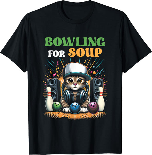Bowling For Soup Music Cat Style DJ Cat Wearing Headphone T-Shirt