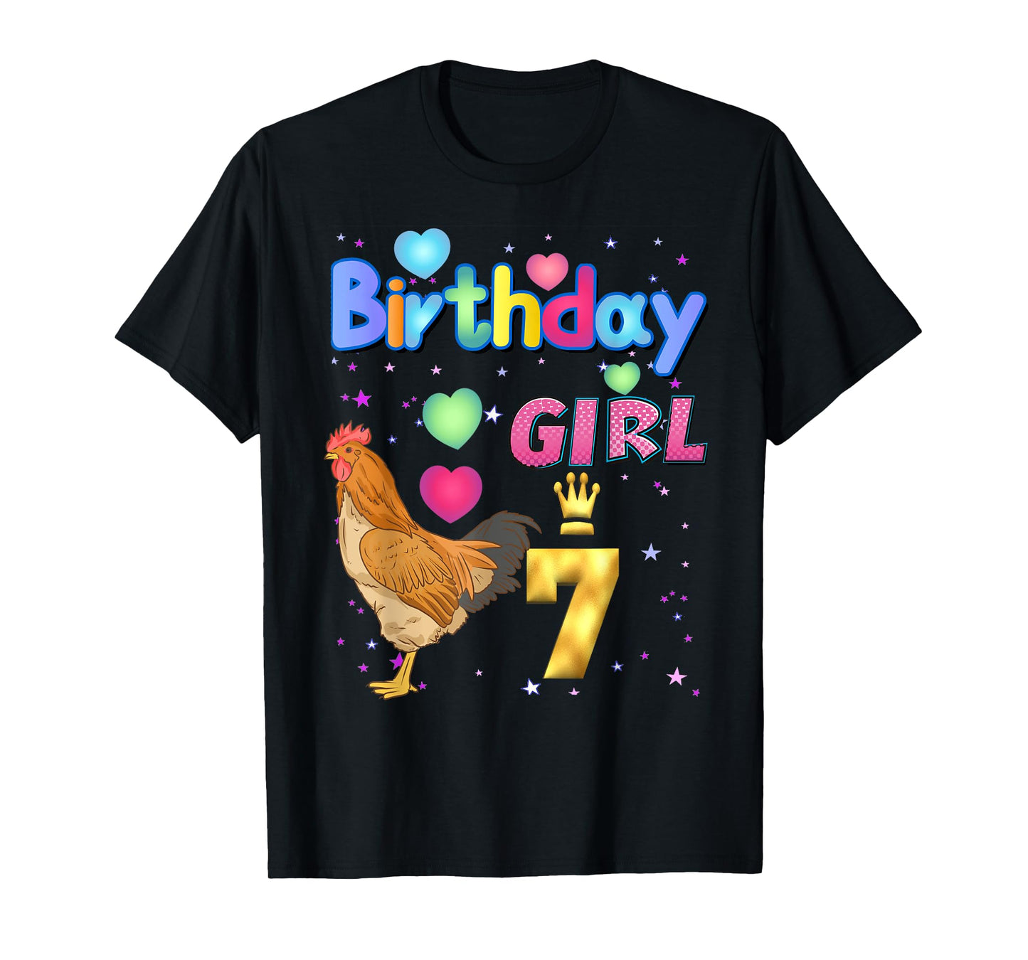Kids 7Years Old Chicken Its my 7th birthday Girl Chicken T-Shirt