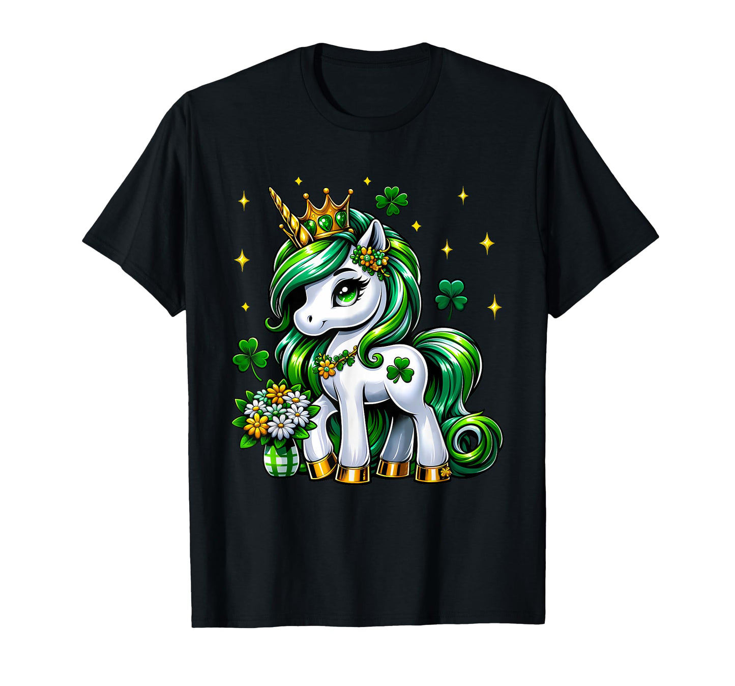 St Patricks Day Unicorn Cute St Pattys Girls Women Lepricorn T-Shirt