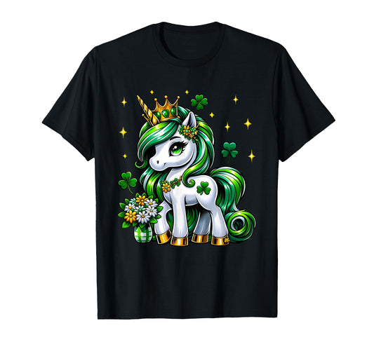 St Patricks Day Unicorn Cute St Pattys Girls Women Lepricorn T-Shirt