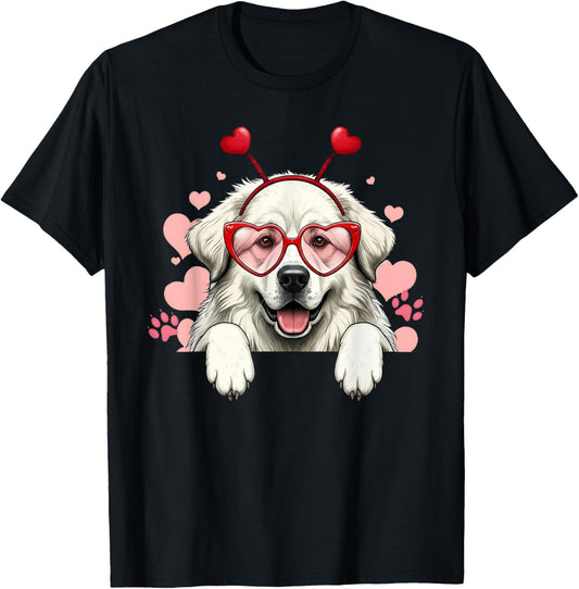 Funny Great Pyrenees Heart Headband Valentine Womens Mens T-Shirt