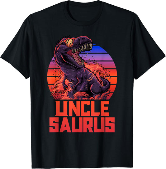 Unclesaurus T-Rex Uncle Saurus Retro 80s Dinosaur T-Shirt