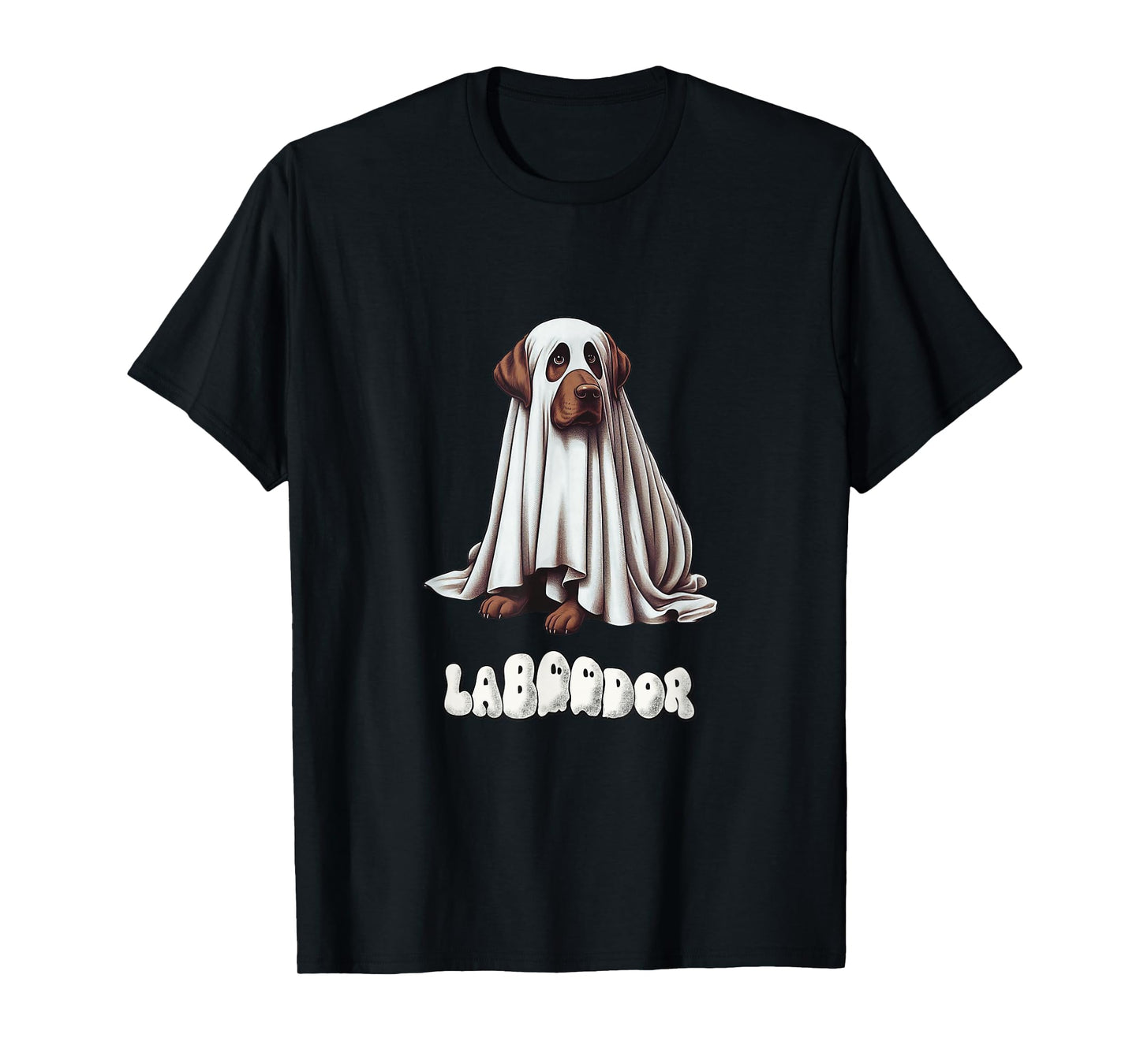 Chocolate Labrador Halloween Ghost, LaBOOdor, Brown Lab Mom T-Shirt