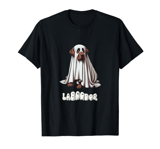 Chocolate Labrador Halloween Ghost, LaBOOdor, Brown Lab Mom T-Shirt