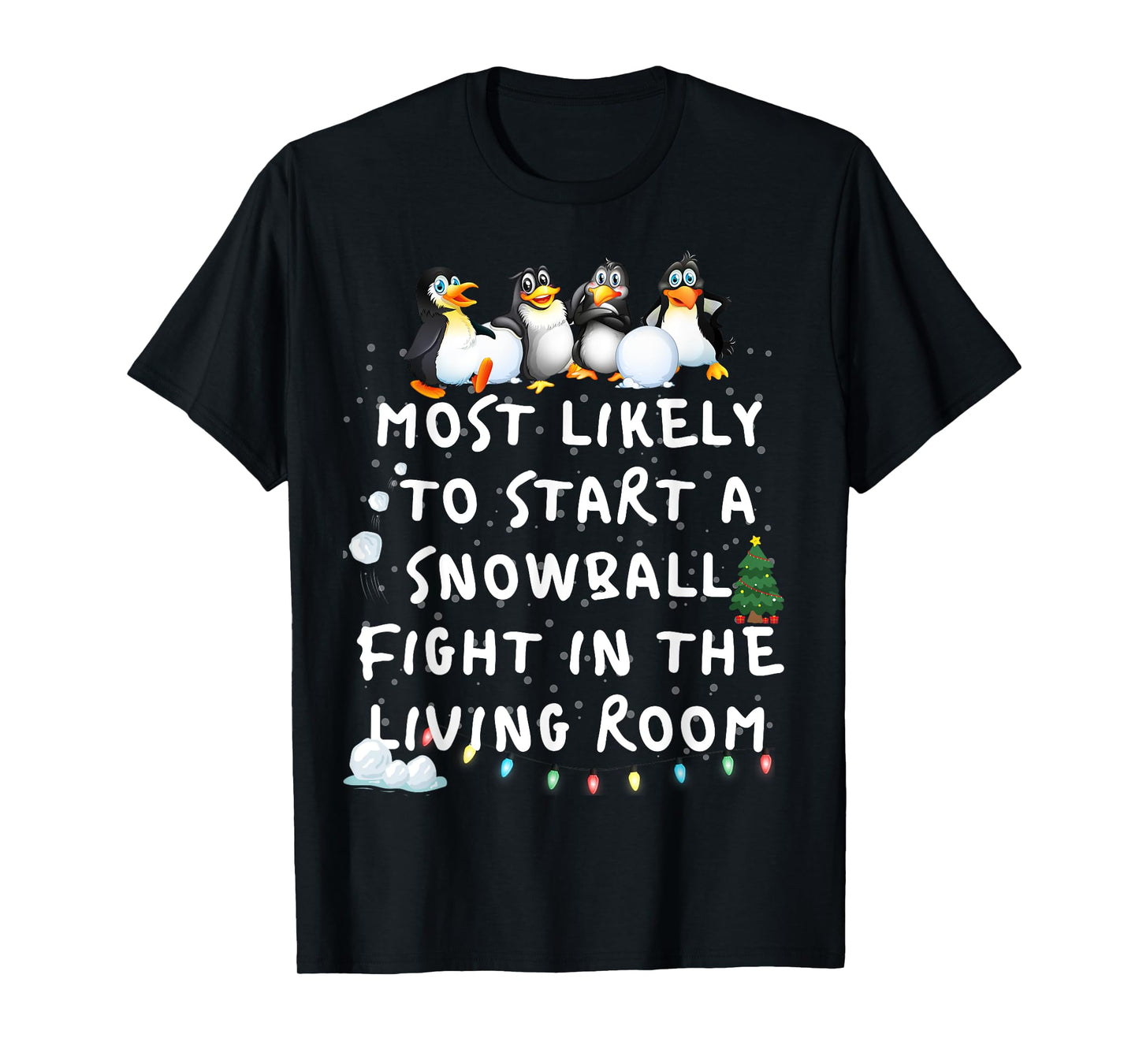 Most Likely To Funny Penguin Christmas Pajamas Family T-Shirt