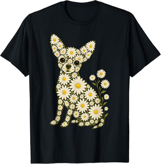 Floral Chihuahua Daisy Mama Cute Mom Mother's Day T-Shirt