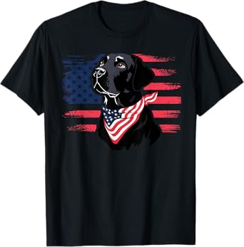 Patriotic USA Flag Black Labrador for Lab Owners 4th Of July T-Shirt
