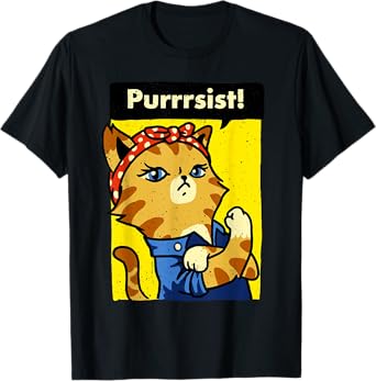 We Can Do It Poster Strong Women's March T-Shirt Cat Lover T-Shirt