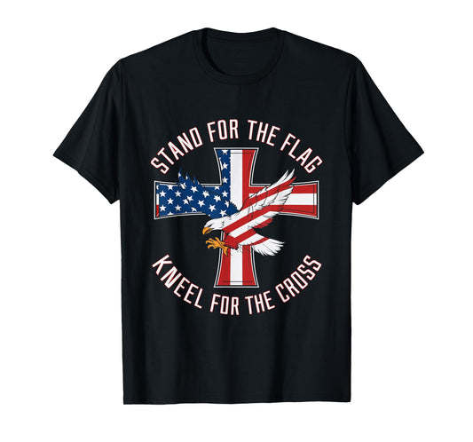 Stand For The Flag Kneel For The Cross Patriot Eagle T-Shirt